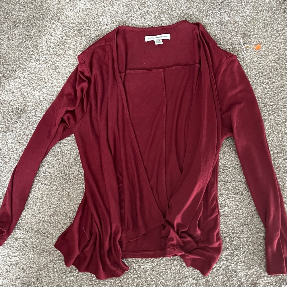 Burgundy XS American Eagle Cardigan